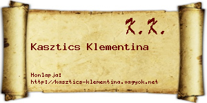 Kasztics Klementina névjegykártya