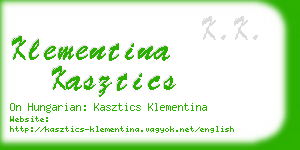 klementina kasztics business card